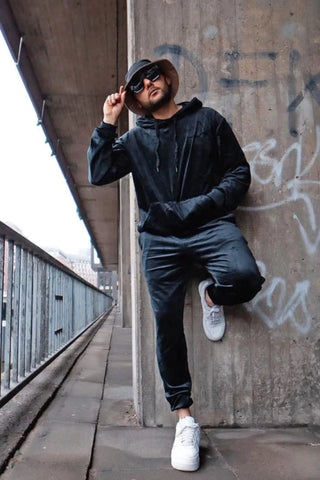 Mason Velour Jogger - Black
