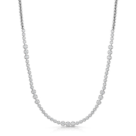 18ct White Gold Brilliant-Cut Diamond Coronet Necklace 3.00ct