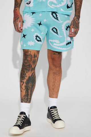 Easy Paisley Short - Light Blue