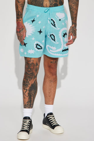 Easy Paisley Short - Light Blue