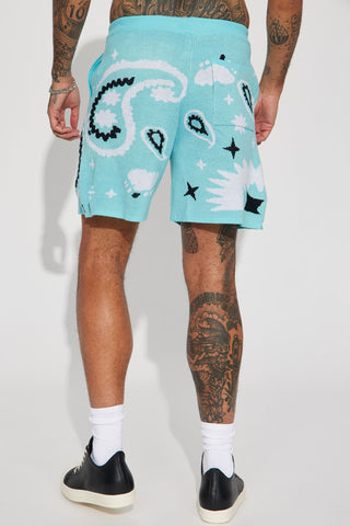Easy Paisley Short - Light Blue