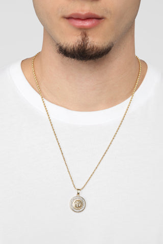 Lion Head Pendant Necklace - Gold