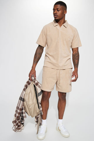 Dipped Terry Knit Shorts - Sand