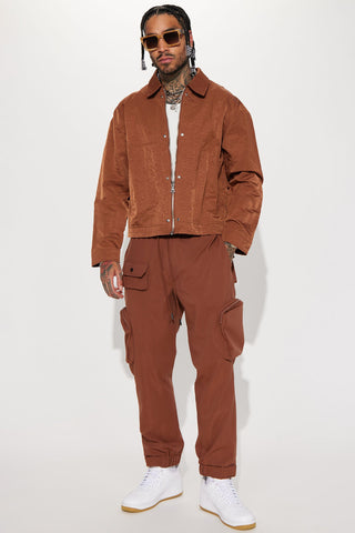 As It Was Nylon Coach Jacket - Brown