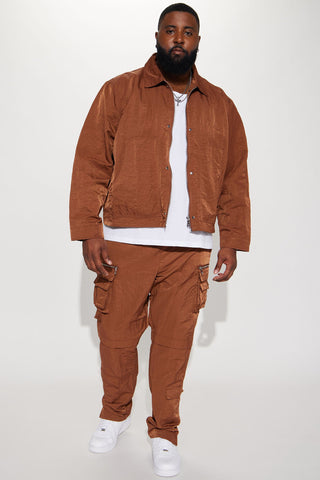 As It Was Nylon Coach Jacket - Brown
