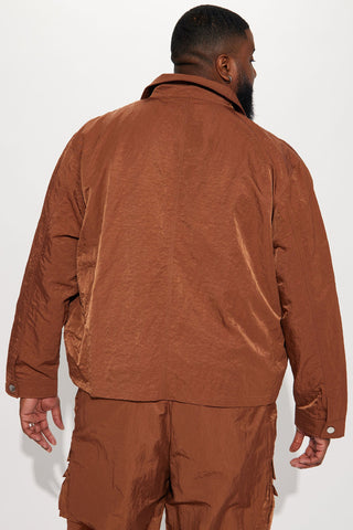 As It Was Nylon Coach Jacket - Brown