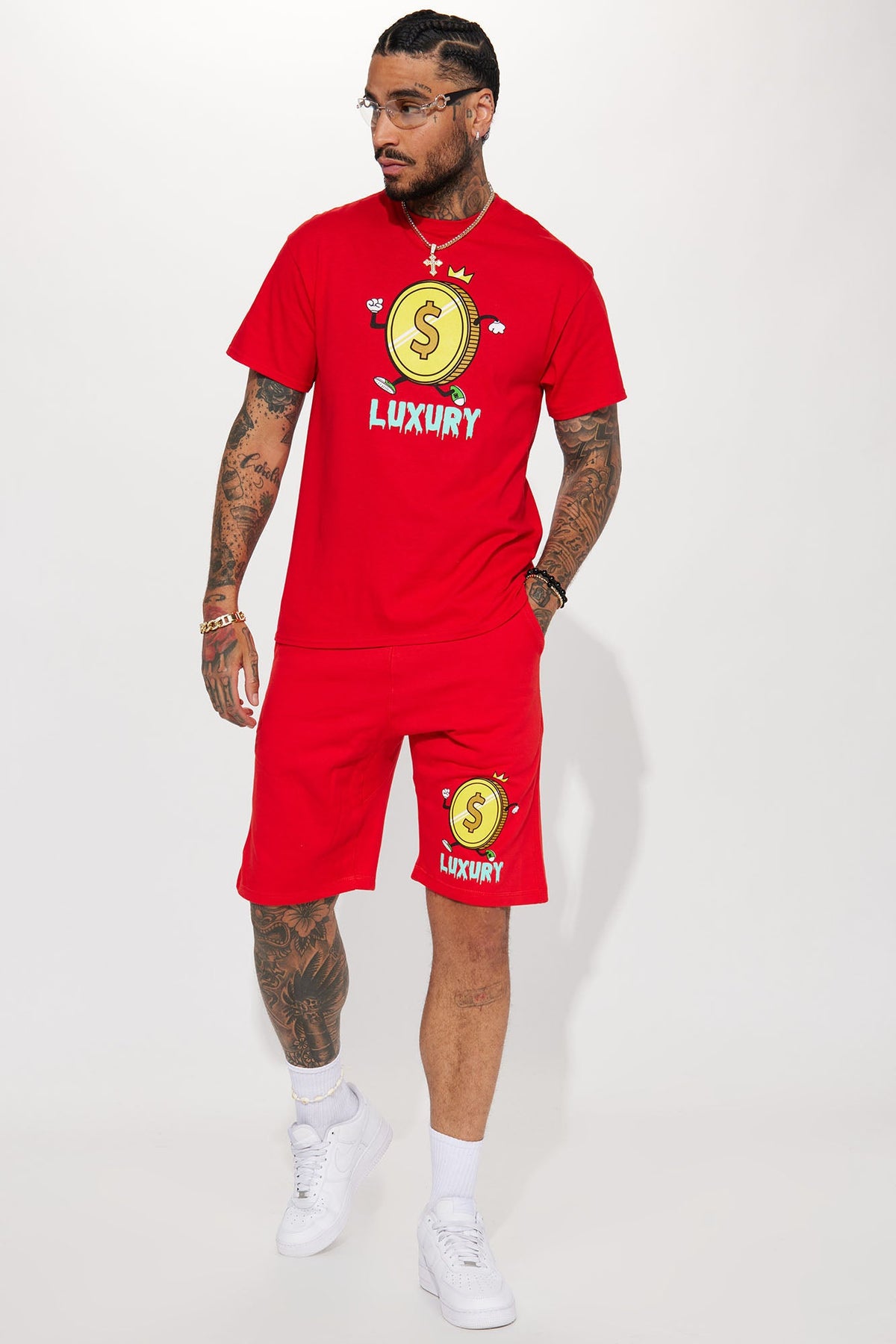 Luxury Coin Shorts - Red