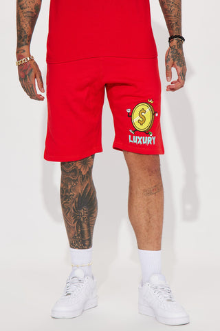 Luxury Coin Shorts - Red
