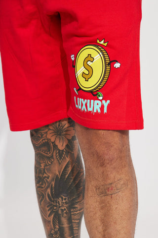 Luxury Coin Shorts - Red