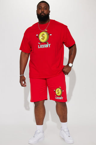 Luxury Coin Shorts - Red