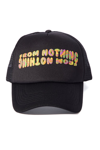 From Nothing Puff Print Trucker Hat - Black