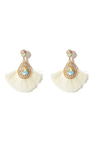 Dazzle In Distress Earrings - Cream