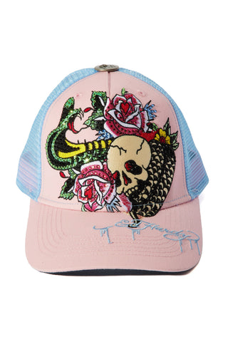 Ed Hardy Trucker Hat  - Pink/combo