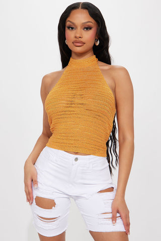 Fun Night Out Halter Sweater Top - Orange