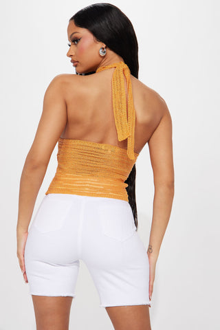 Fun Night Out Halter Sweater Top - Orange