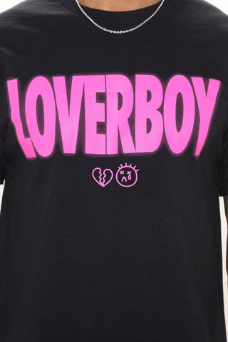 Loverboy Tear Short Sleeve Tee - Black