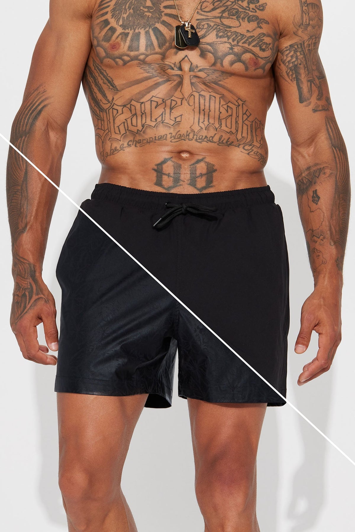 Born 2 Fly Print Change Swim Trunk - Black