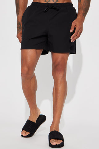 Born 2 Fly Print Change Swim Trunk - Black