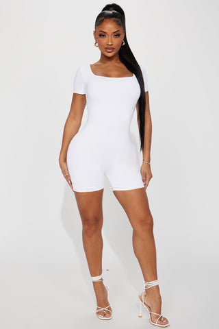 Gysele Double Lined Romper - White