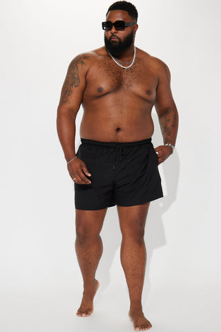 Born 2 Fly Print Change Swim Trunk - Black