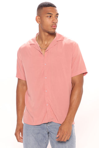 Dawson Short Sleeve Woven Top - Mauve