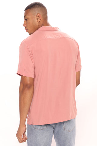 Dawson Short Sleeve Woven Top - Mauve