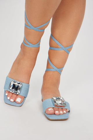Always The Best Wrap Up Sandals - Denim
