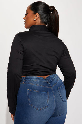 Little Miss Popular Poplin Shirt - Black