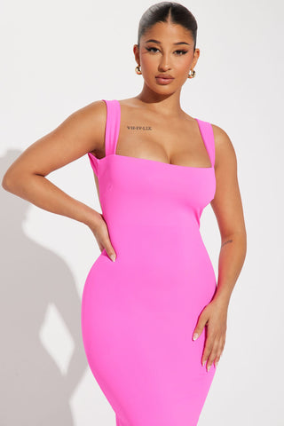 Causing Stares Maxi Dress - Neon Pink