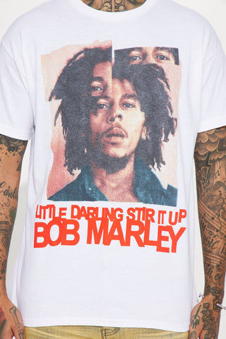 Bob Marley Stir It Up Short Sleeve Tee - White