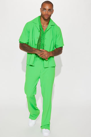 Golden Hour Short Sleeve Button Up - Green