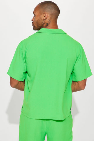 Golden Hour Short Sleeve Button Up - Green