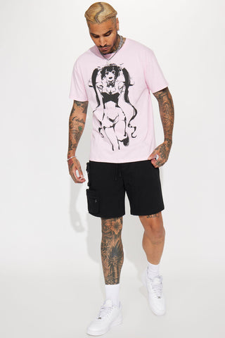 Anime Loverboy Short Sleeve Tee - Pink