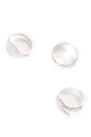 Best Friend 3 Piece Ring Set - Silver