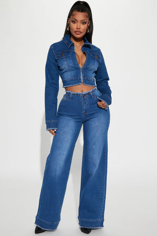 Superficial Cut-Off Denim Jacket - Dark Wash