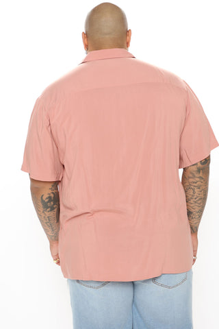 Dawson Short Sleeve Woven Top - Mauve