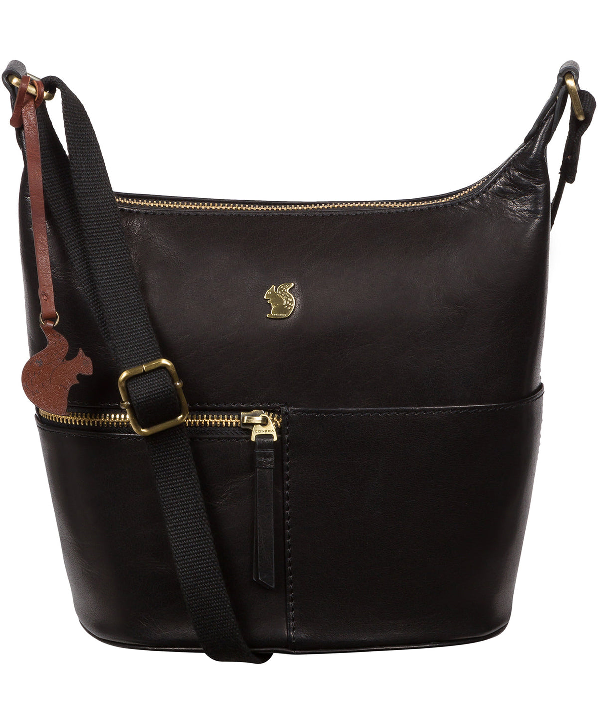 'Kristin' Black Leather Shoulder Bag