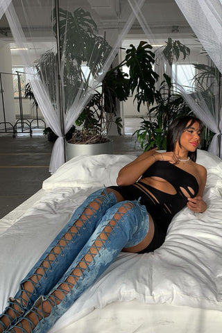 Living Legacy Over The Knee Boots - Denim