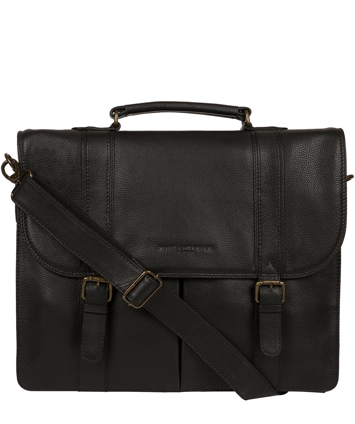'Baxter' Black Leather Work Bag