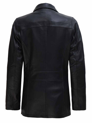 Bristol Women's Black Lambskin Leather Car Coat